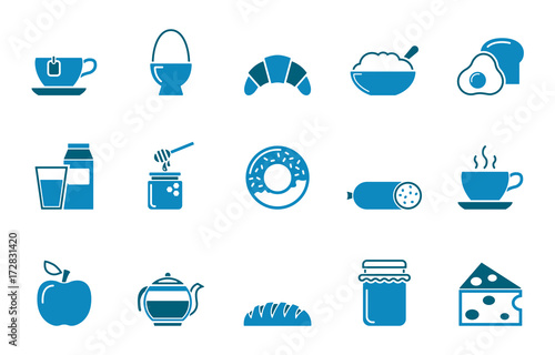 Frühstück Iconset - Blau