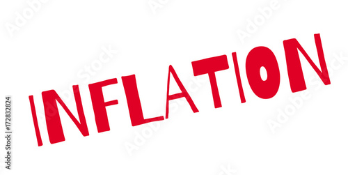 Inflation rubber stamp. Grunge design with dust scratches. Effects can be easily removed for a clean, crisp look. Color is easily changed.