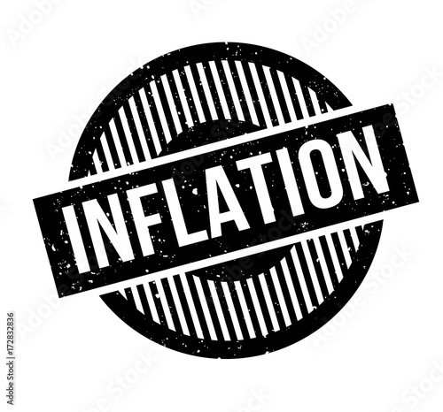 Inflation rubber stamp. Grunge design with dust scratches. Effects can be easily removed for a clean, crisp look. Color is easily changed.
