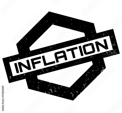 Inflation rubber stamp. Grunge design with dust scratches. Effects can be easily removed for a clean, crisp look. Color is easily changed.