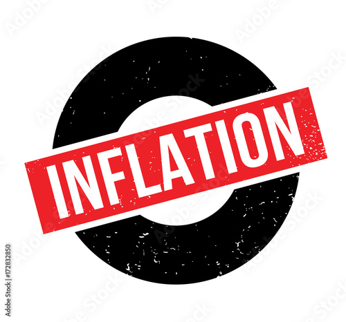 Inflation rubber stamp. Grunge design with dust scratches. Effects can be easily removed for a clean, crisp look. Color is easily changed.