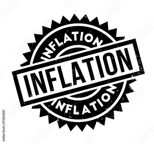 Inflation rubber stamp. Grunge design with dust scratches. Effects can be easily removed for a clean, crisp look. Color is easily changed.