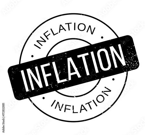Inflation rubber stamp. Grunge design with dust scratches. Effects can be easily removed for a clean, crisp look. Color is easily changed.