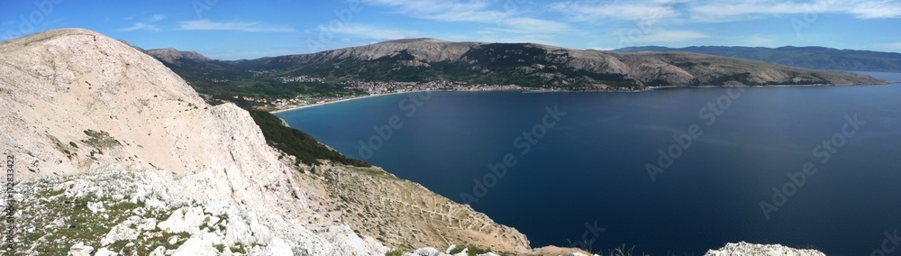 Baska, Krk island, view from Bag peak, Croatia
