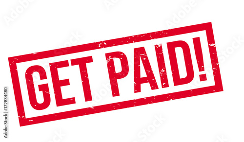 Get Paid rubber stamp. Grunge design with dust scratches. Effects can be easily removed for a clean, crisp look. Color is easily changed.
