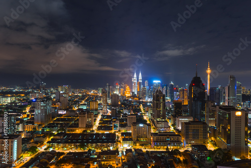 Canvas Print Kuala Lumpur skyline during night