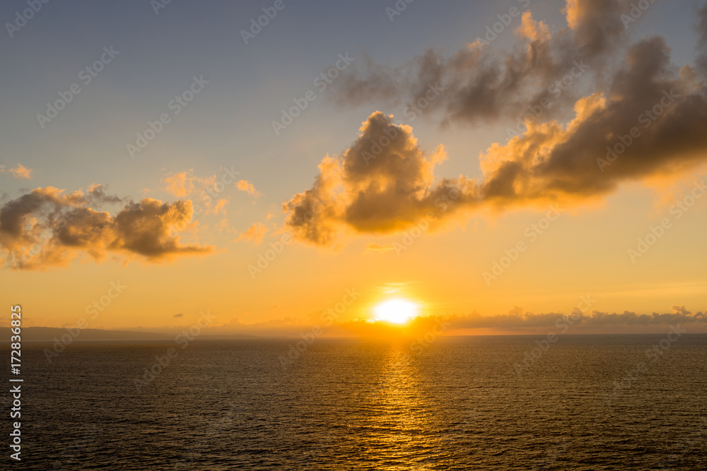 御神崎岬の美しい夕日