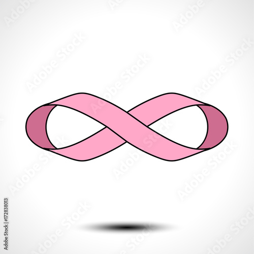 Ribbon in shape limitless, Infinity symbol for logo design. Vector illustration