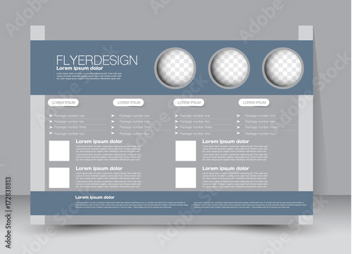 Flyer, brochure, billboard template design landscape orientation for education, presentation, website. Grey color. Editable vector illustration.