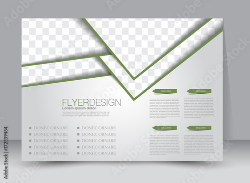 Flyer, brochure, billboard template design landscape orientation for education, presentation, website. Green color. Editable vector illustration.