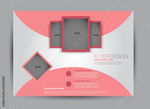 Flyer, brochure, billboard template design landscape orientation for education, presentation, website. Orange color. Editable vector illustration.