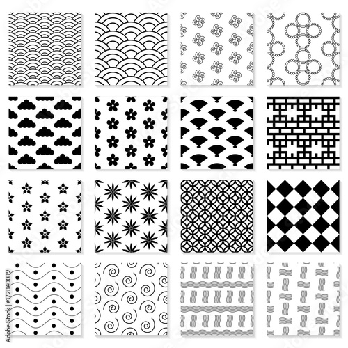 Collection of seamless Japanese patterns