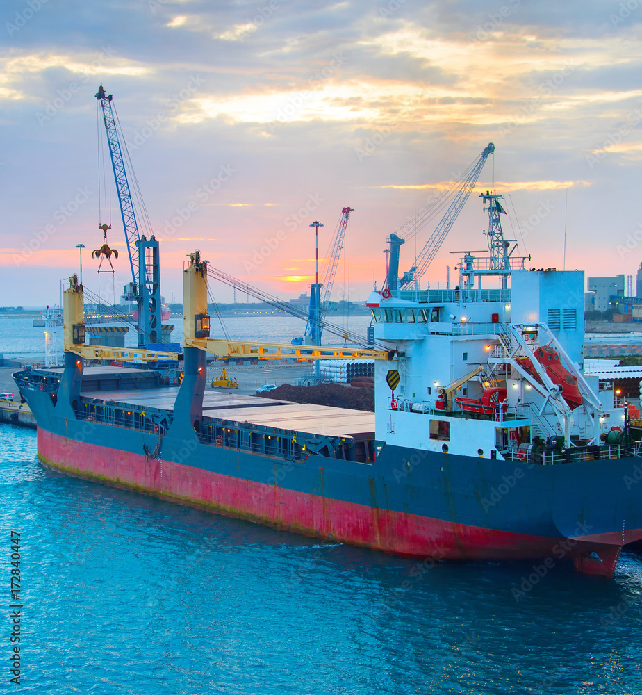 Fototapeta premium Industrial cargo port, Italy
