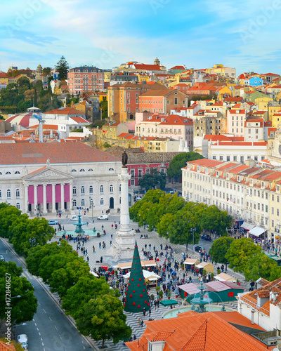 Center Rossio square . Lisb...