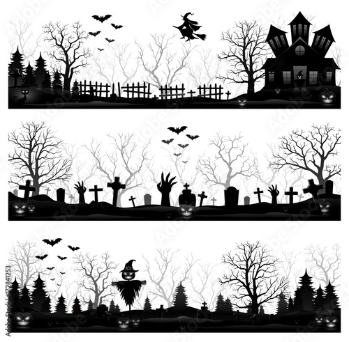 Three Halloween Banners