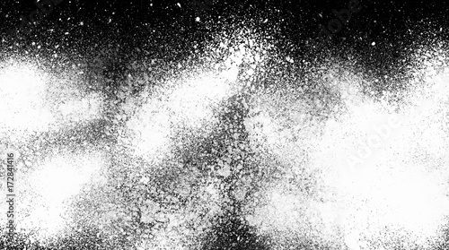 Black ink splatter on white background	