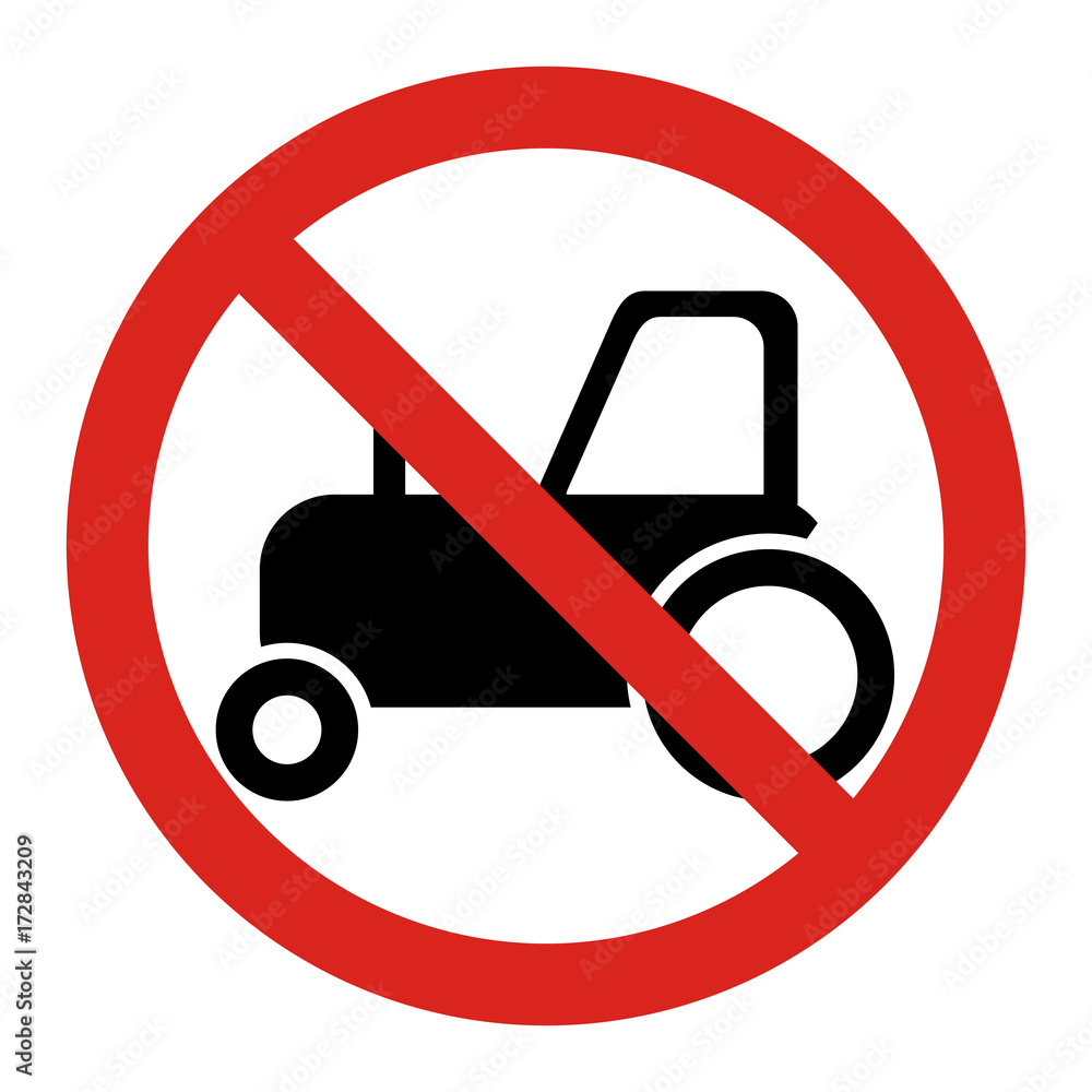 Don't ride tractor sign. Vector illustration. Don't ride tractor sign. Vector illustration.