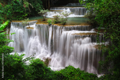 waterfall huay mae khamin in Kanchanaburi province Thailand