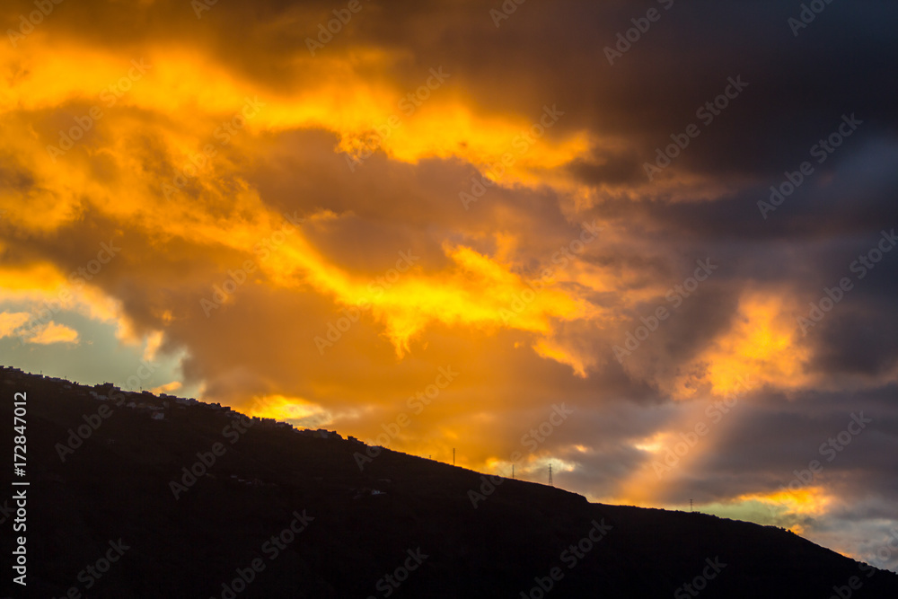 Sunset sky over volcano Teide Sunset sky over volcano Teide