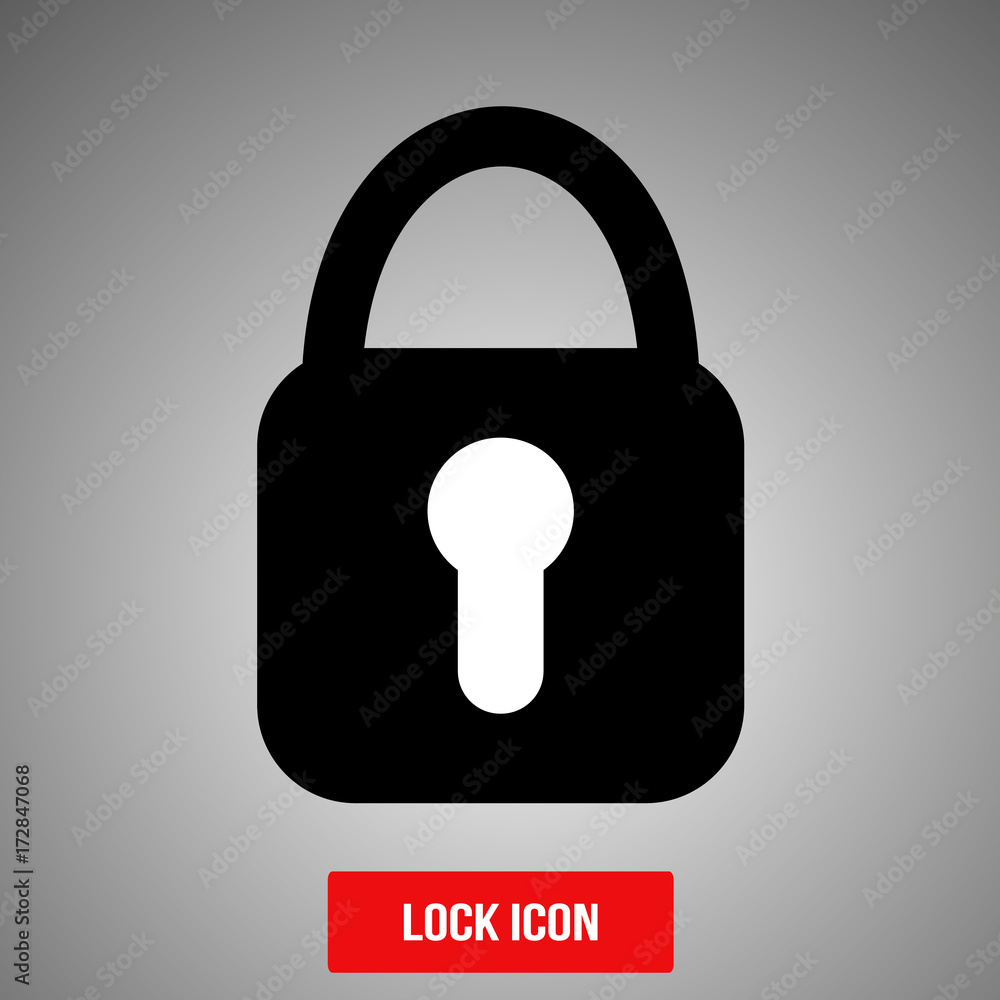 Lock Icon isolated on grey background. Security symbol. Vector illustration, EPS10. Lock Icon isolated on grey background. Security symbol. Vector illustration, EPS10.