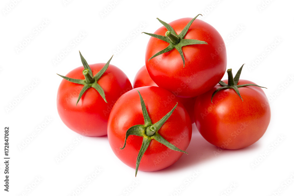Tomaten freigestellt auf weißem Hintergrund - obrazy, fototapety, plakaty 