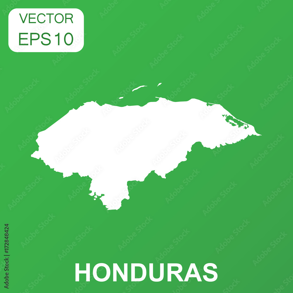 Honduras map icon. Business concept Honduras pictogram. Vector illustration on green background.