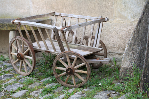 Old wooden open-framed cart