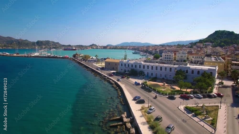 4K (UHD) Aerial view of Zakynthos city in Zante island, in Greece 4K (UHD) Aerial view of Zakynthos city in Zante island, in Greece