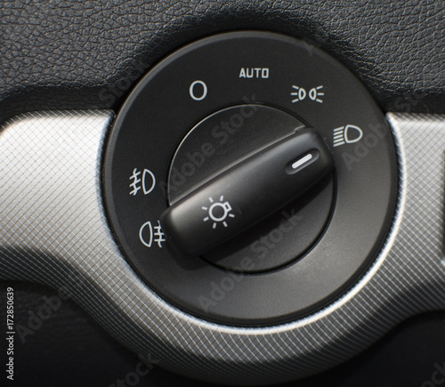 The switch of light of headlights in a German car