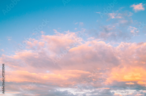 Sky and clouds nature background.