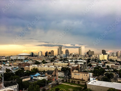 New Orleans, Louisiana skyline at sunset photo