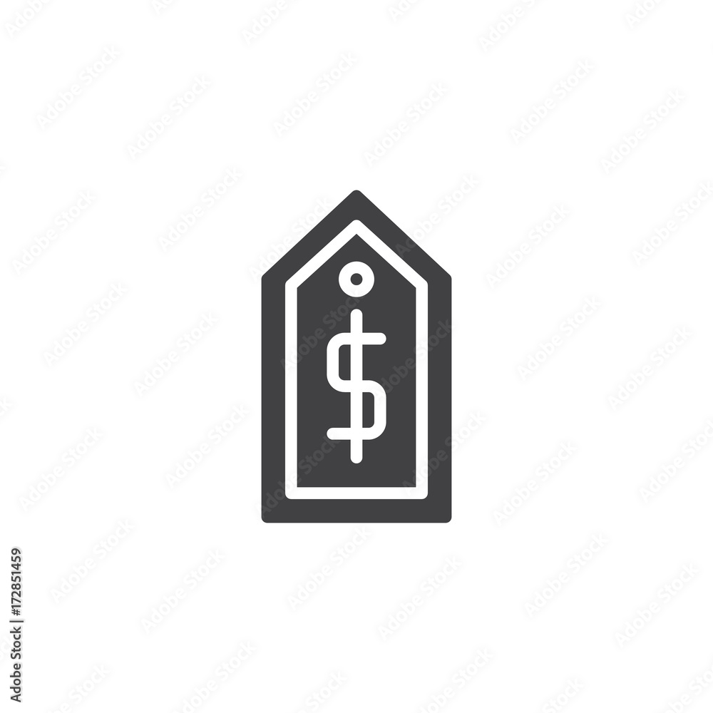Price label icon vector, filled flat sign, solid pictogram isolated on white. Symbol, logo illustration. Price label icon vector, filled flat sign, solid pictogram isolated on white. Symbol, logo illustration.