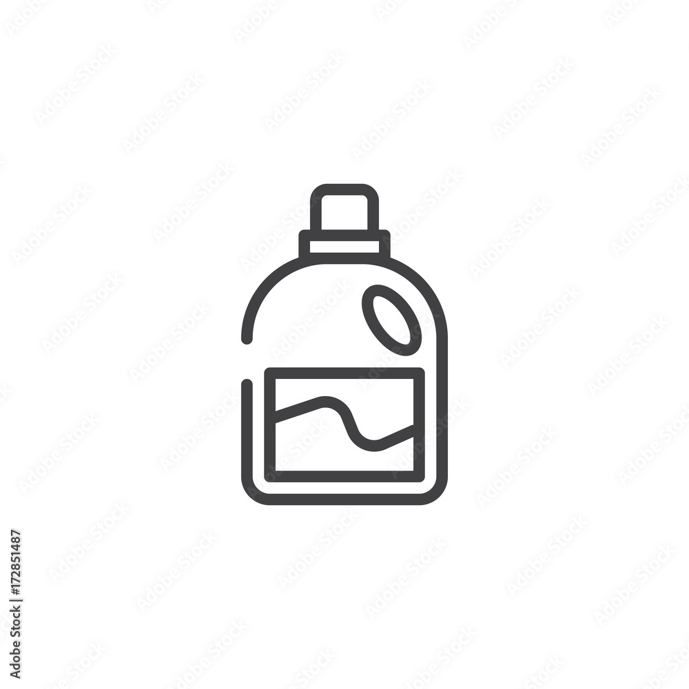 Cleaner flacon line icon, outline vector sign, linear style pictogram isolated on white. Symbol, logo illustration. Editable stroke Cleaner flacon line icon, outline vector sign, linear style pictogram isolated on white. Symbol, logo illustration. Editable stroke