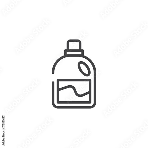 Cleaner flacon line icon, outline vector sign, linear style pictogram isolated on white. Symbol, logo illustration. Editable stroke