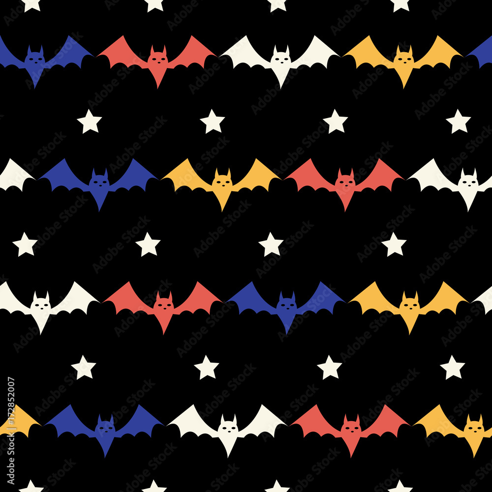 Naklejka premium Halloween bat pattern