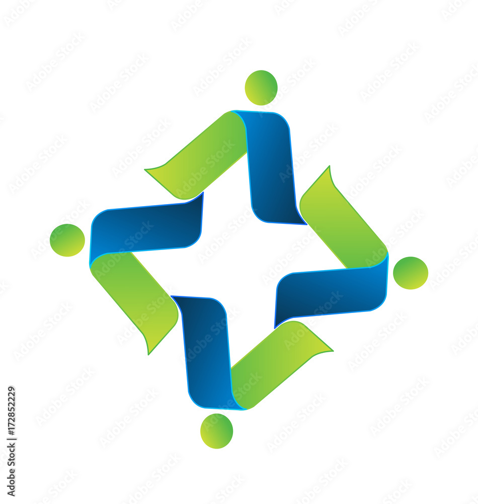 Teamwork business people abstract vector icon Teamwork business people abstract vector icon