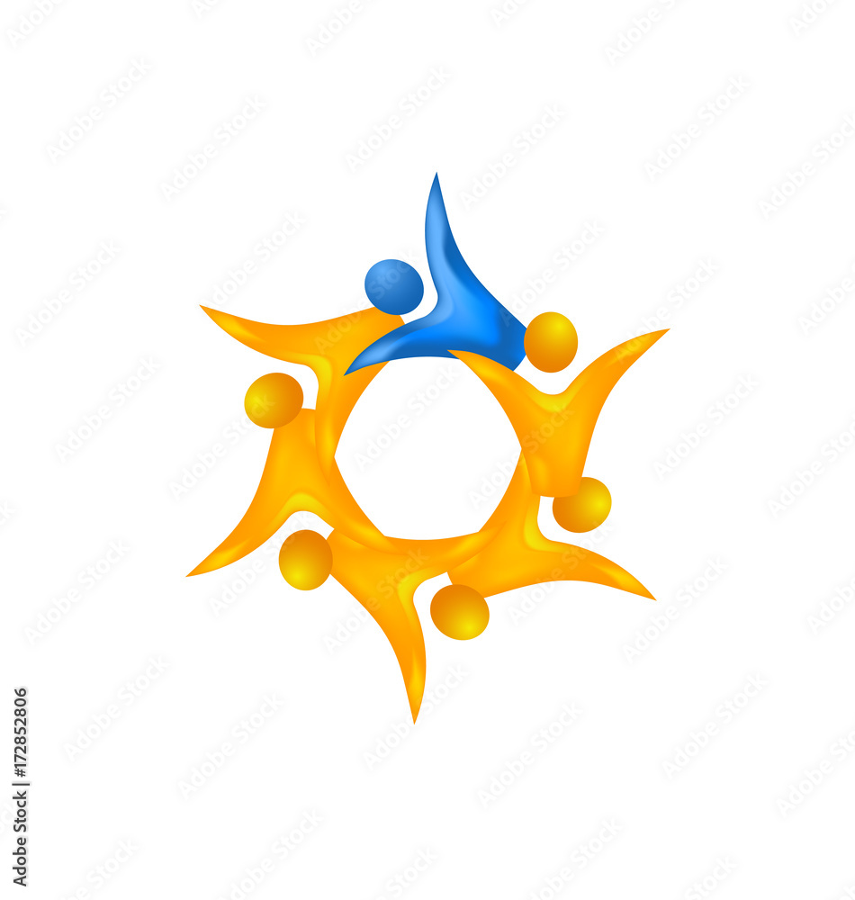 Teamwork leader organizing group icon vector Teamwork leader organizing group icon vector