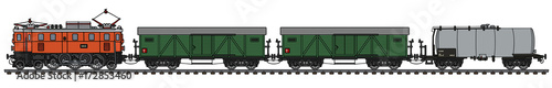 Classic electric freight train