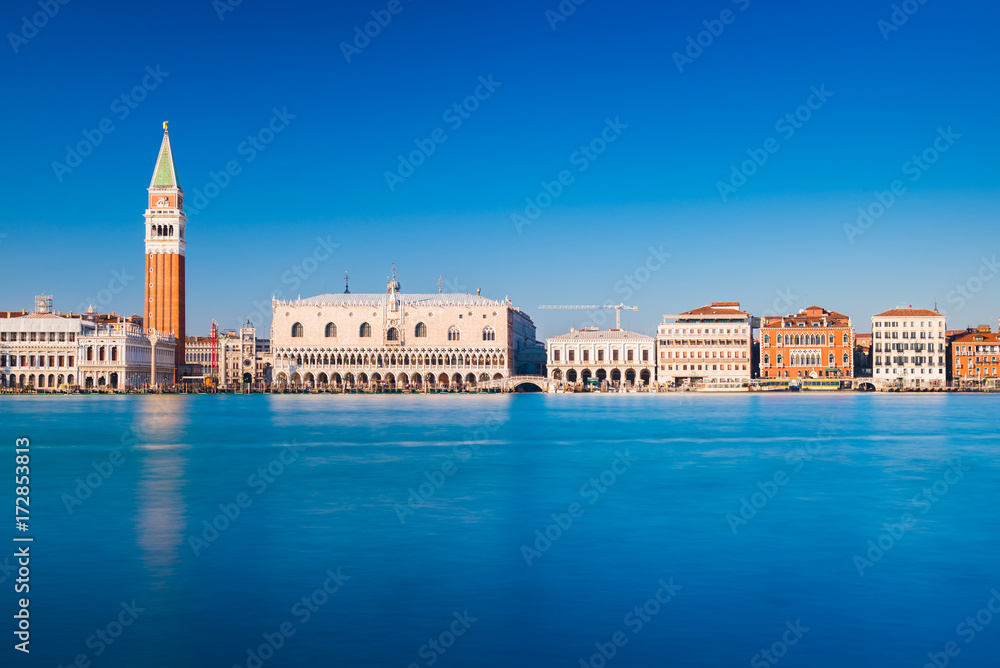 Venice cityscape, Italy. Long exposure photography. View of The San Marco Square