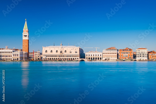 Venice cityscape, Italy. Long exposure photography. View of The San Marco Square © Travellaggio