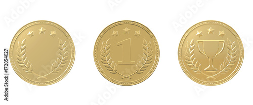 Set of 3 golden medals