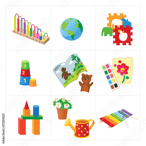 Kindergarten educational vector toys