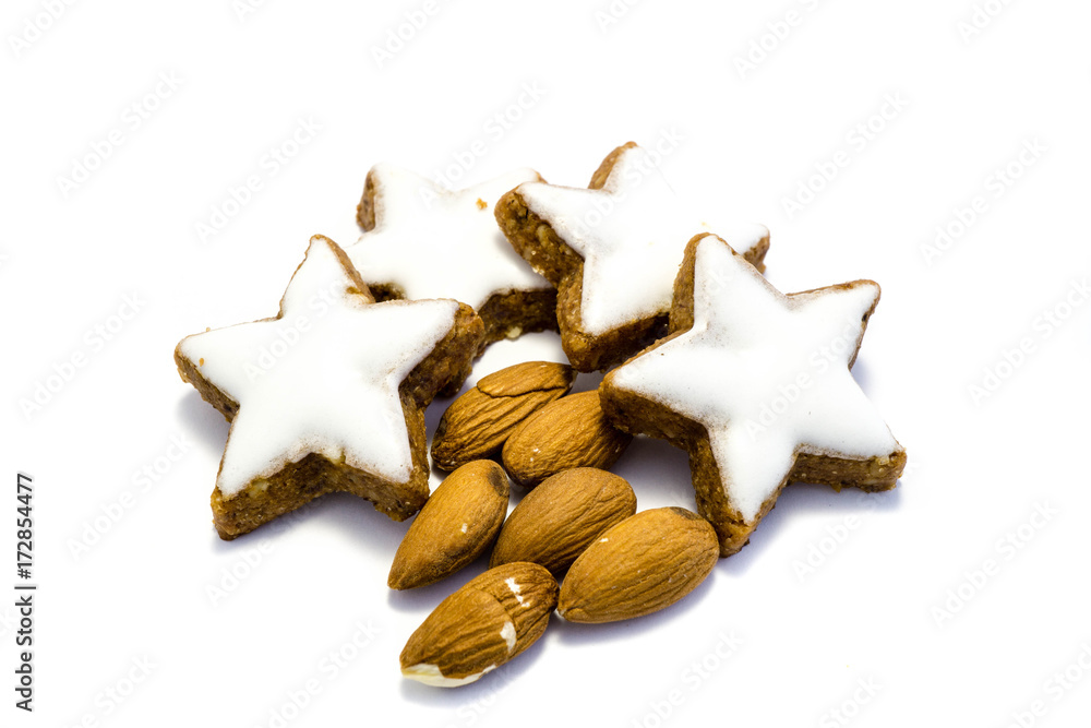 Obraz premium Zimtsterne und Mandeln