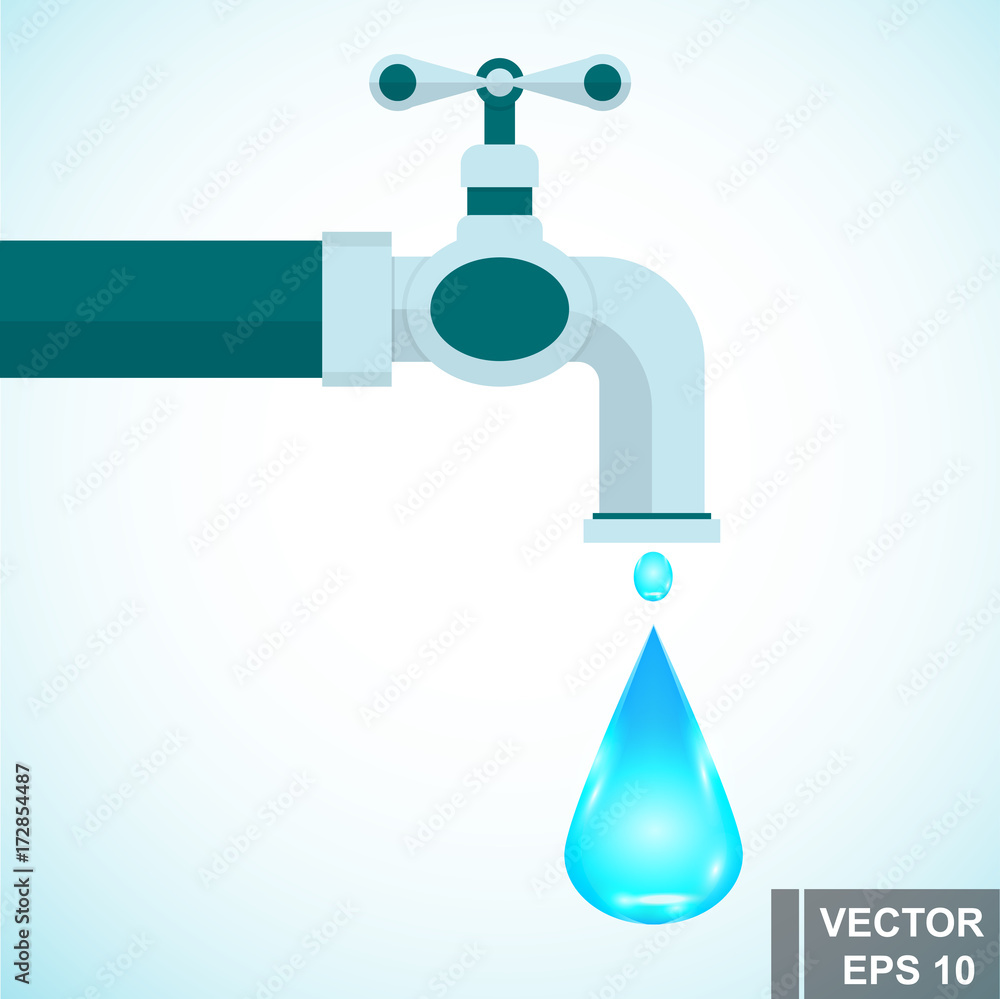 Crane. The dripping water. cartoon. For your design. Plumbing. Crane. The dripping water. cartoon. For your design. Plumbing.