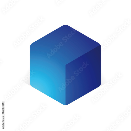 Empty colorful vector cube
