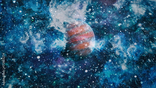 Fototapeta Naklejka Na Ścianę i Meble -  Universe scene with planets, stars and galaxies in outer space showing the beauty of space exploration. Elements furnished by NASA

