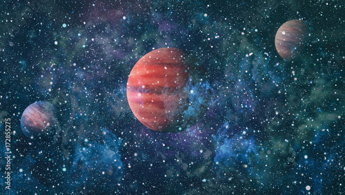 Fototapeta Naklejka Na Ścianę i Meble -  Universe scene with planets, stars and galaxies in outer space showing the beauty of space exploration. Elements furnished by NASA

