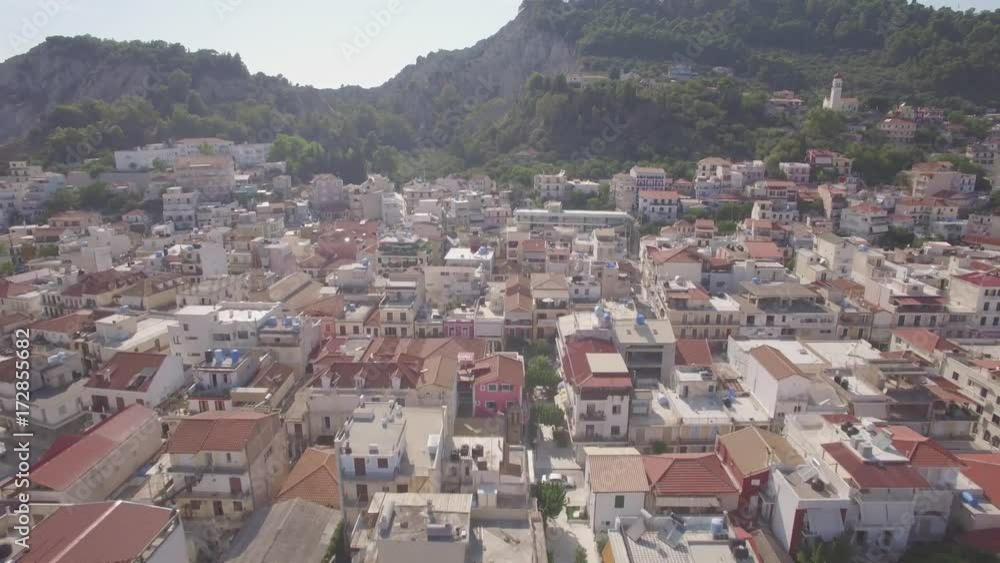 4K (UHD) Aerial view of Zakynthos city in Zante island, in Greece - log 4K (UHD) Aerial view of Zakynthos city in Zante island, in Greece - log