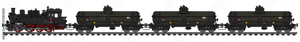 Vintage steam tank train Stock Vector | Adobe Stock