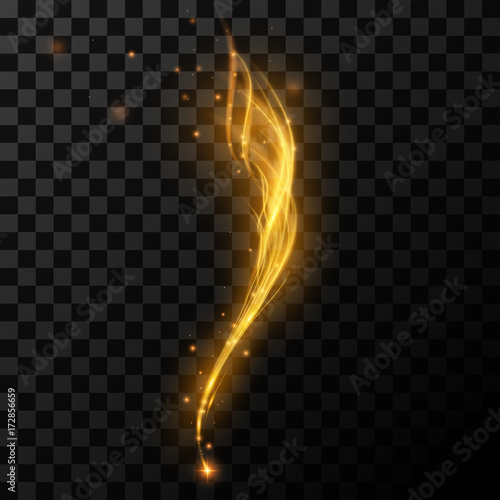 Gold light feather effect